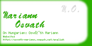 mariann osvath business card